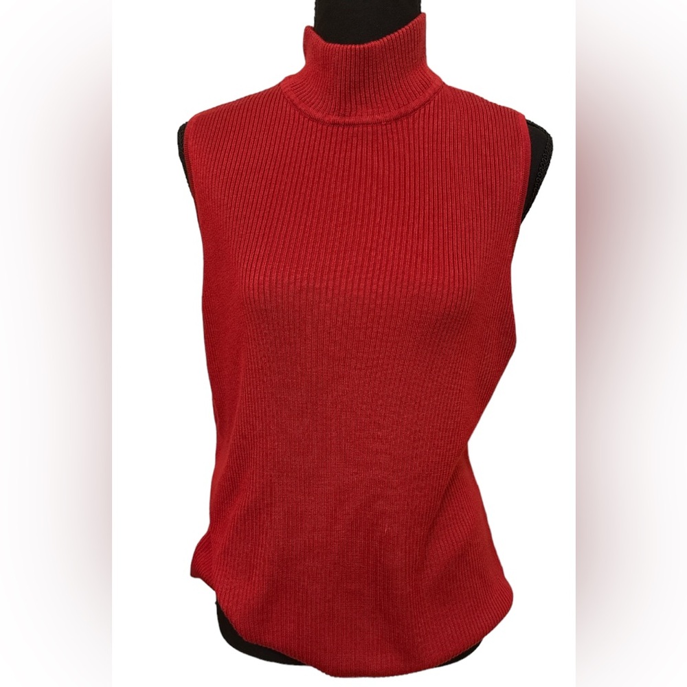 Croft&Barrow Women’s Red Knit Turtleneck Tank Top (XL)